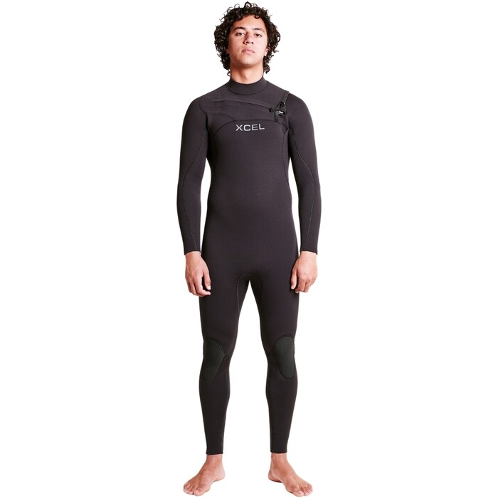 2024 Xcel Mens Comp+ 5/4mm Chest Zip Wetsuit MN54CPC4BK - Black